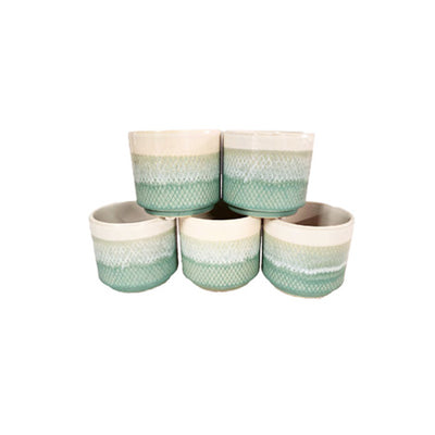 Pot de fleur 4 pouces en céramique 1 unité vert