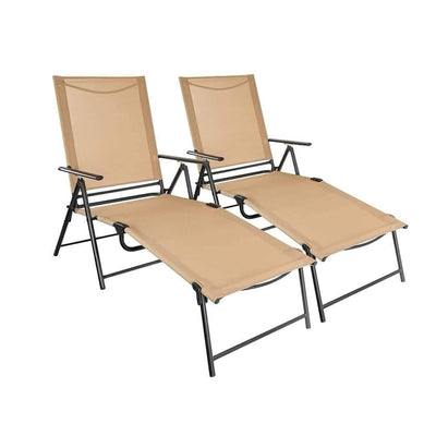 Chaises longues beige - 2 unités