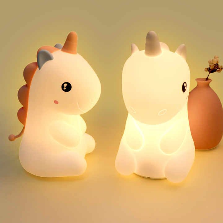 Veilleuse de nuit en silicone 16 couleurs tactile - Licorne