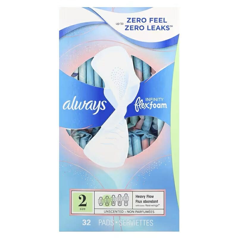 Serviettes sanitaires - Always - Flexifoam - Paquet de 32 - Grandeur 2