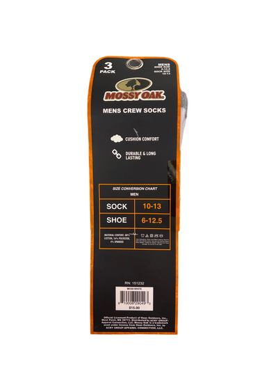 Bas de laine pour homme - paquet de 3 - Blanc - Taille 10-13 - Mossy Oak