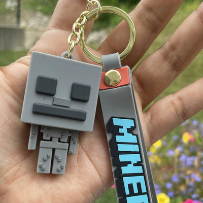 Porte-clé de Minecraft en silicone - Skeleton