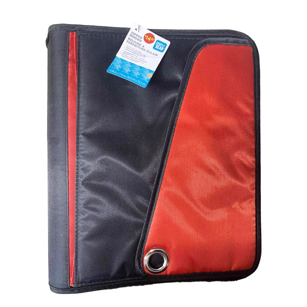 Cartable 1 pouces - Fermeture éclair - Rouge - Pen Gear