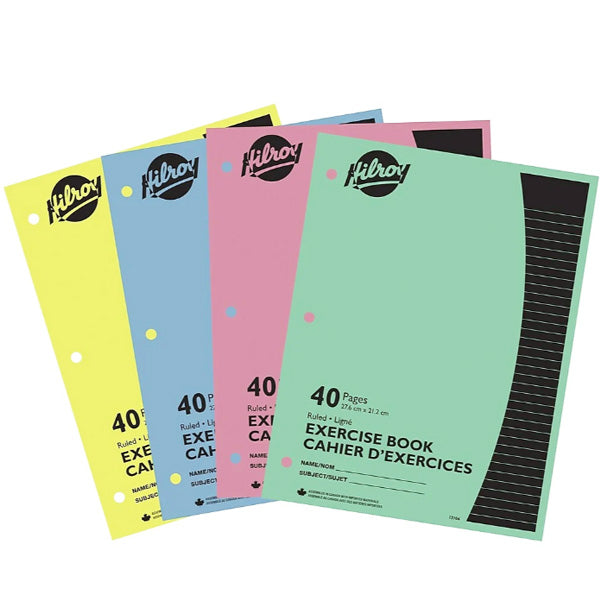 Cahiers d'éxercise 40 pages - Ensemble de 4 - Hilroy