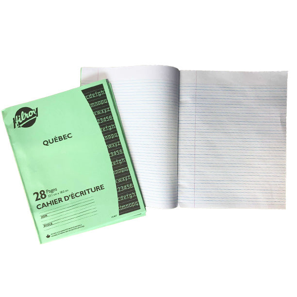 Cahiers d'écriture Québec 28 pages - Bleu - Ensemble de 4 - Hilroy