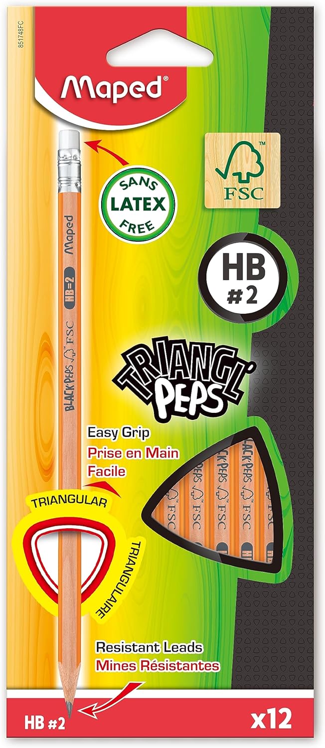 Crayons HB#2 triangulaire - Paquet de 12