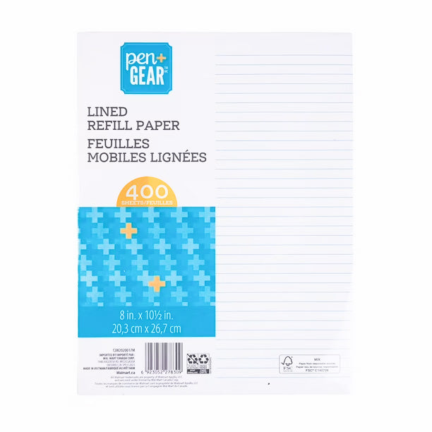 Feuilles lignées 400 pages - Pen Gear