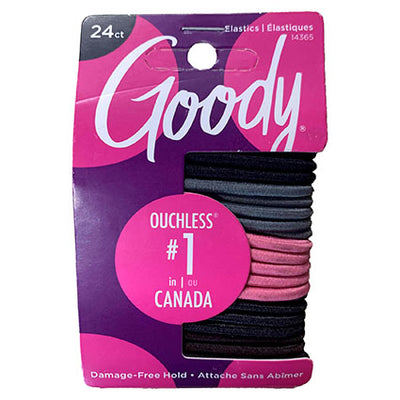 Élastique Goody - Paquet de 24 - Noir et rose
