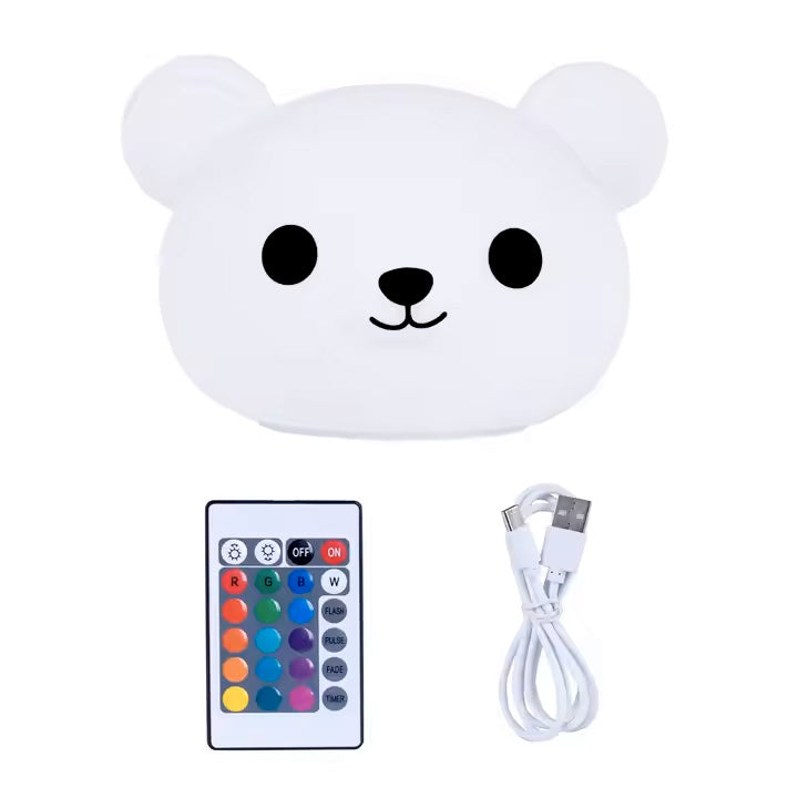 Veilleuse de nuit en silicone 16 couleurs tactile - Ours