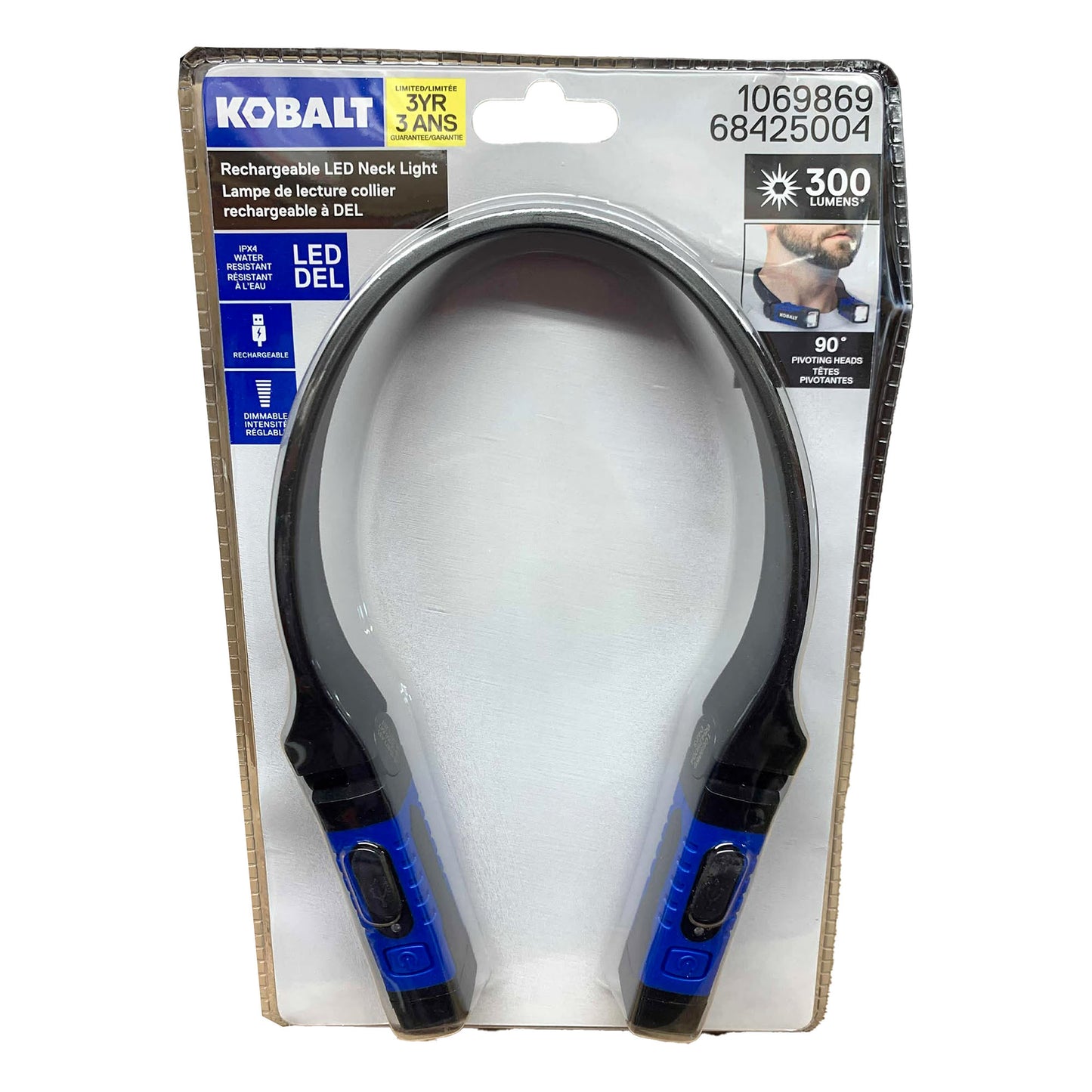 Lampe de cou DEL 300 lumens rechargeable - Kobalt
