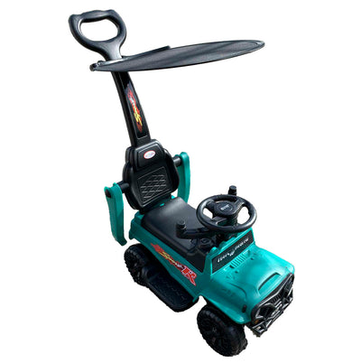 Voiturette pour enfants à pousser avec pare-soleil - Mega Car - Vert