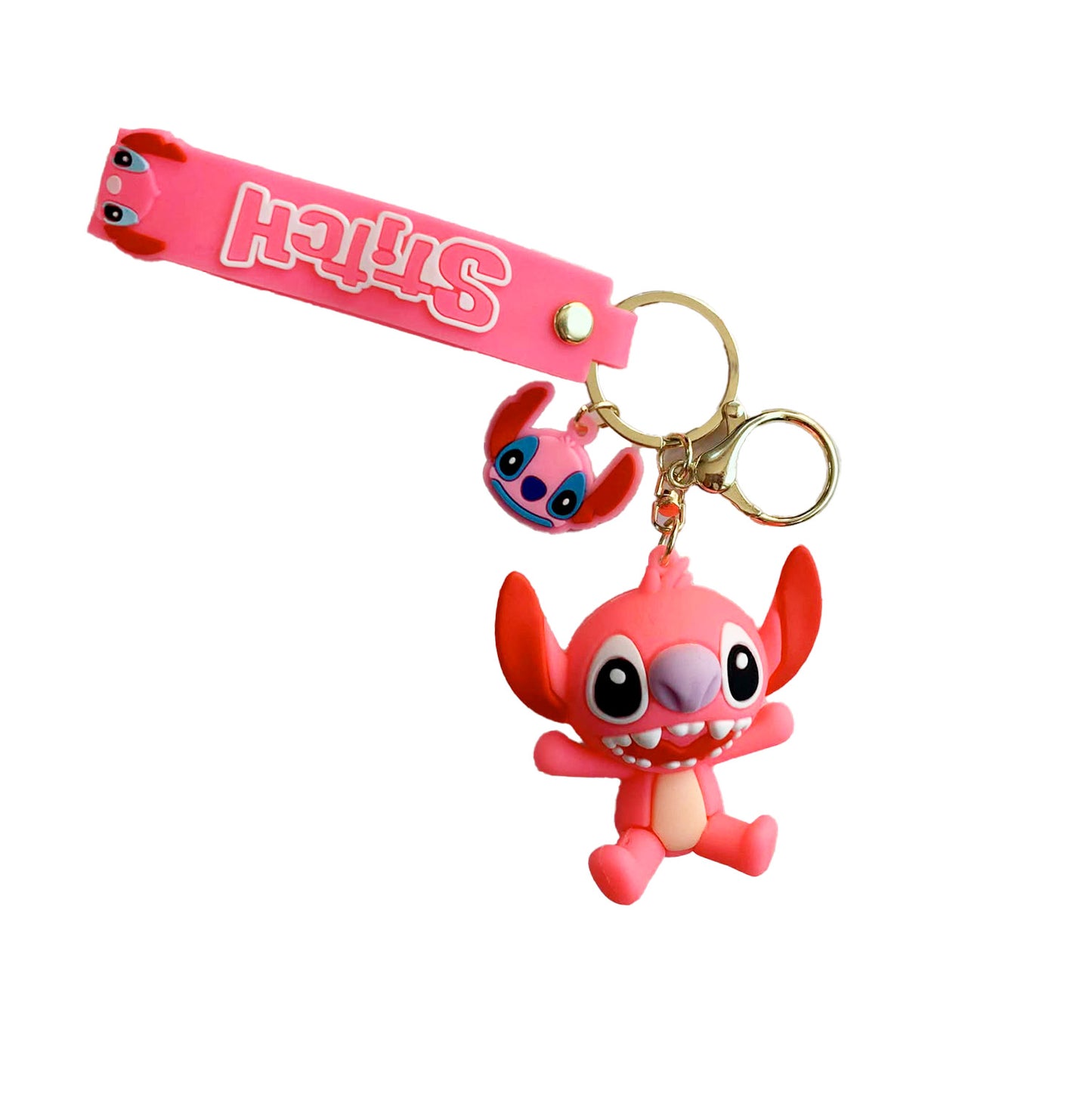 Porte-clé de Stitch en silicone - Stitch rose