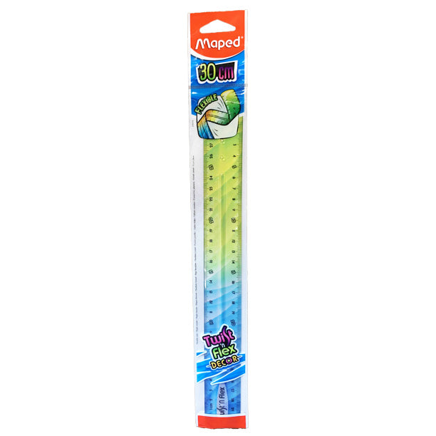 Règle 30cm flexible bleu et vert - Maped