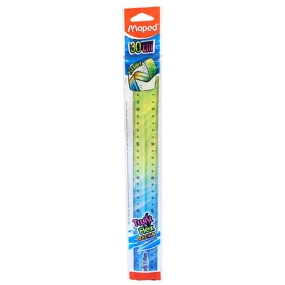Règle 30cm flexible bleu et vert - Maped