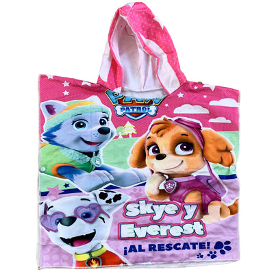 Serviette en microfibre style poncho pour enfants - Pat Patrouille
