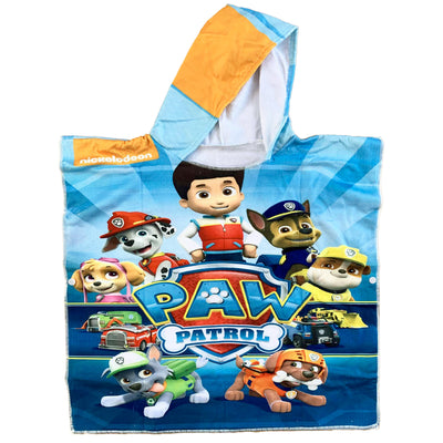 Serviette en microfibre style poncho pour enfants - Pat Patrouille