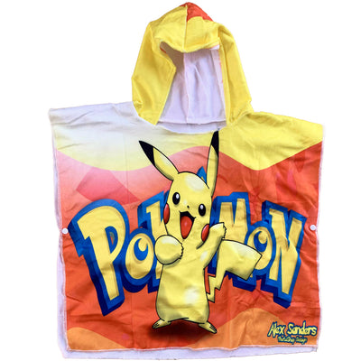 Serviette en microfibre style poncho pour enfants - Pokémon