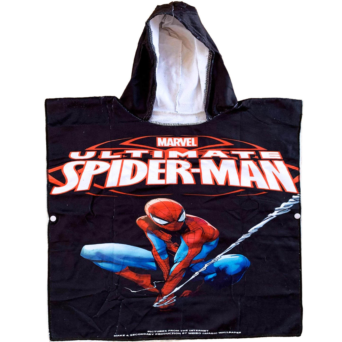 Serviette en microfibre style poncho pour enfants - Spiderman