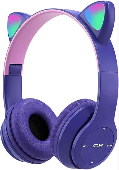 Écouteurs sans-fil bluetooth de chat - Mauve
