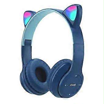 Écouteurs sans-fil bluetooth de chat - Bleu Marin