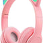 Écouteurs sans-fil bluetooth de chat - Rose