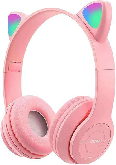 Écouteurs sans-fil bluetooth de chat - Rose
