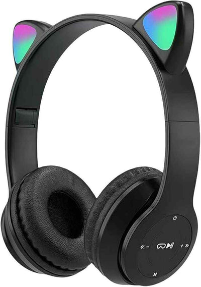 Écouteurs sans-fil bluetooth de chat - Noir