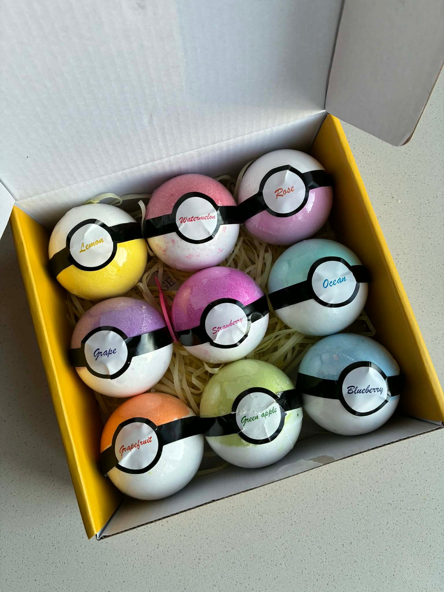 Bombes de bain Pokémon - Ensemble de 9 senteurs