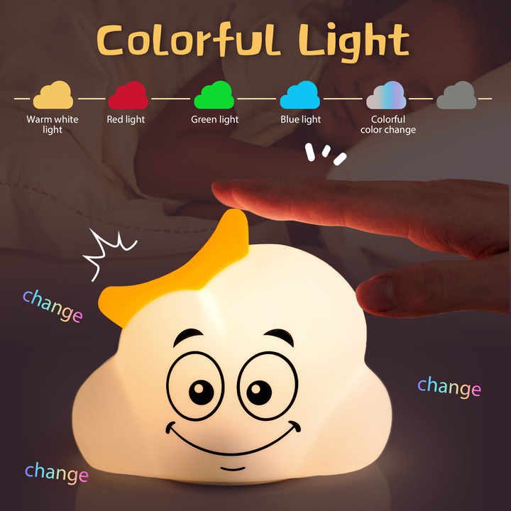 Veilleuse de nuit en silicone 16 couleurs tactile - Nuage