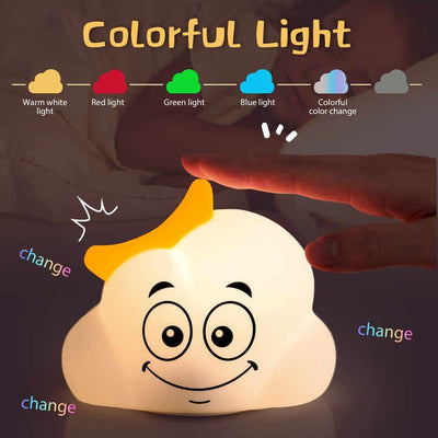Veilleuse de nuit en silicone 16 couleurs tactile - Nuage