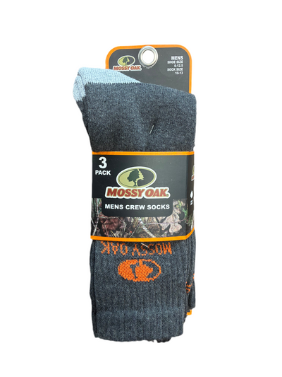 Bas de laine pour homme - paquet de 3 - Gris - Taille 10-13 - Mossy Oak