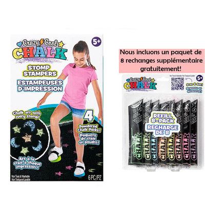 Estampeuses arc-en-ciel - Crazy Chalk - Rechange supplémentaire inclus
