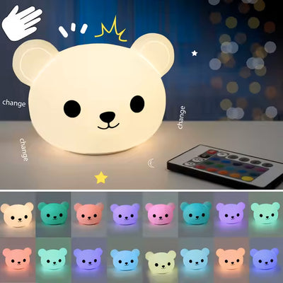 Veilleuse de nuit en silicone 16 couleurs tactile - Ours