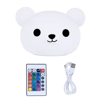 Veilleuse de nuit en silicone 16 couleurs tactile - Ours