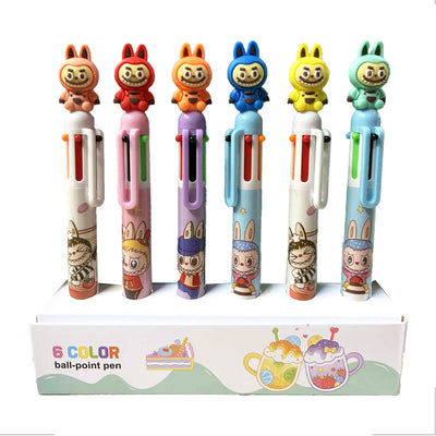 Ensemble de 6 Crayon stylo à encre Labubu - 6 couleurs