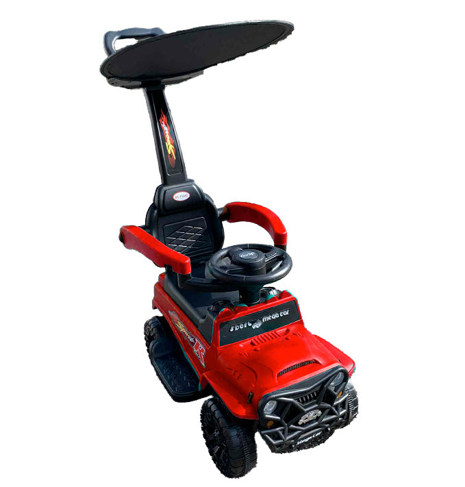 Voiturette pour enfants à pousser avec pare-soleil - Mega Car - Rouge