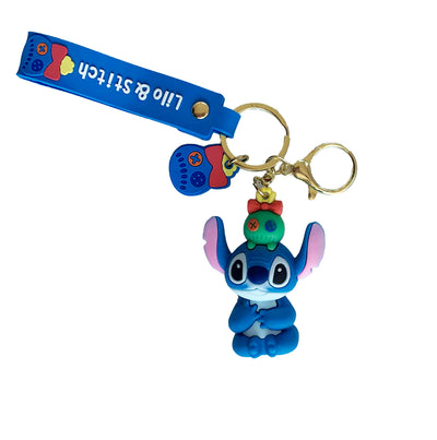 Porte-clé de Stitch en silicone - Stitch et Scrump