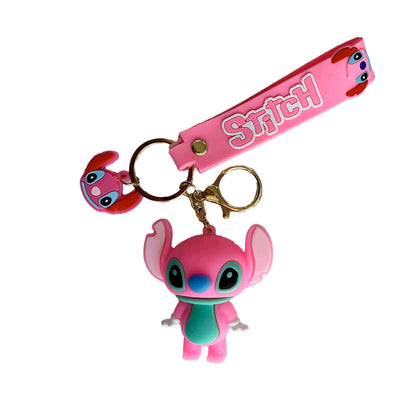 Porte-clé de Stitch en silicone - Stitch rose