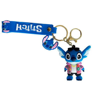 Porte-clé de Stitch en silicone - Stitch flower vest