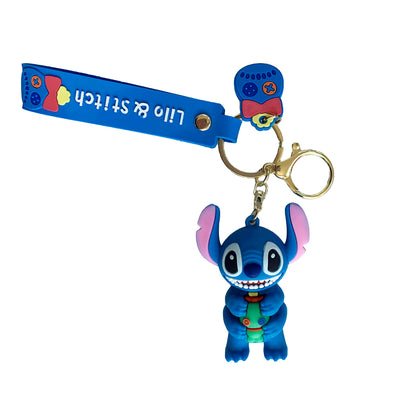 Porte-clé de Stitch en silicone - Stitch et Scrump