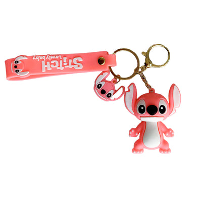 Porte-clé de Stitch en silicone - Stitch rose
