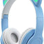 Écouteurs sans-fil bluetooth de chat - Bleu